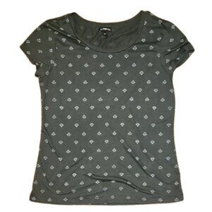 Express Charcoal Grey Allover Diamond Print Graphic Tee
